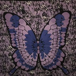 Multicolored butterfly tapestry